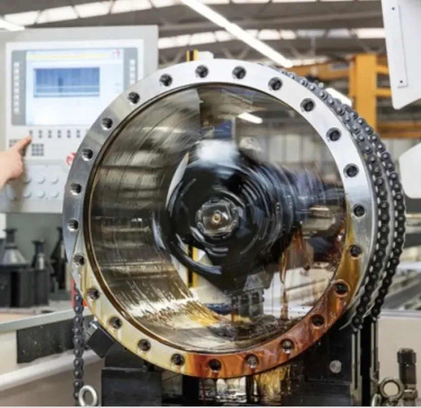 Industrial worker inspecting equipment